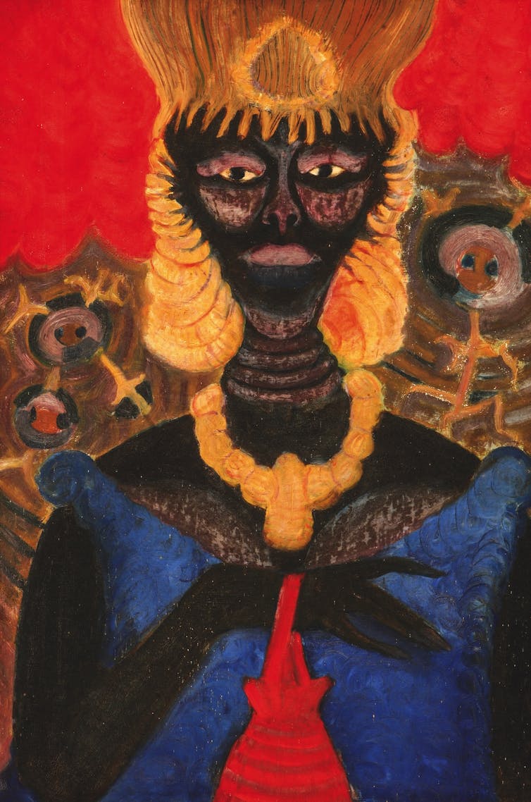 Demas Nwoko, Senegalese Woman, 1970. Huile sur panneau, 91,4 × 61 cm.