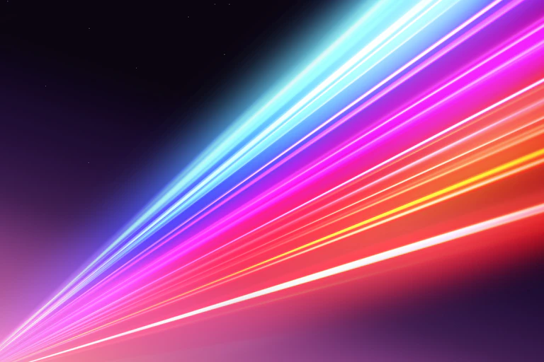 An artist's concept of bands of light streaking across a night sky.