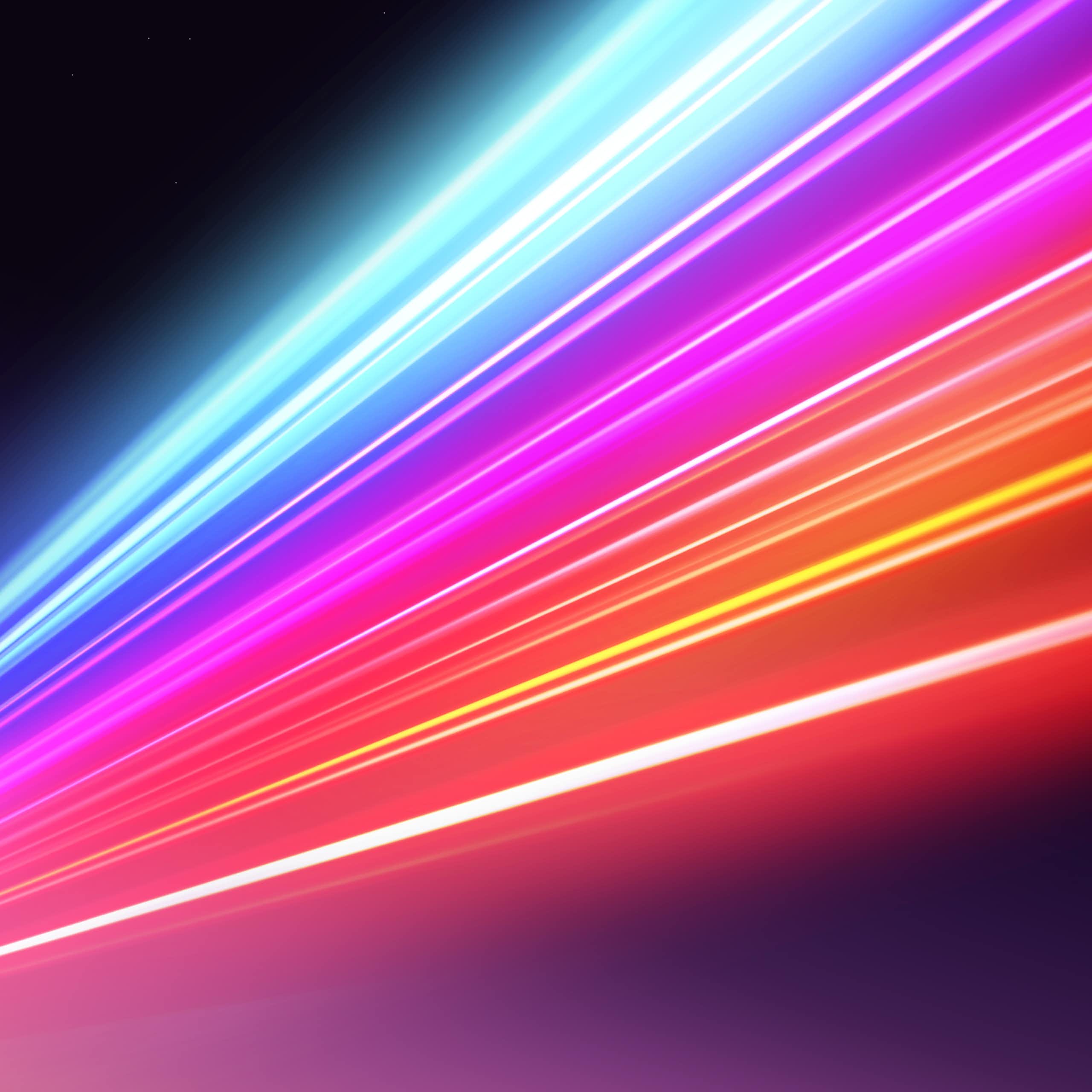 An artist's concept of bands of light streaking across a night sky.