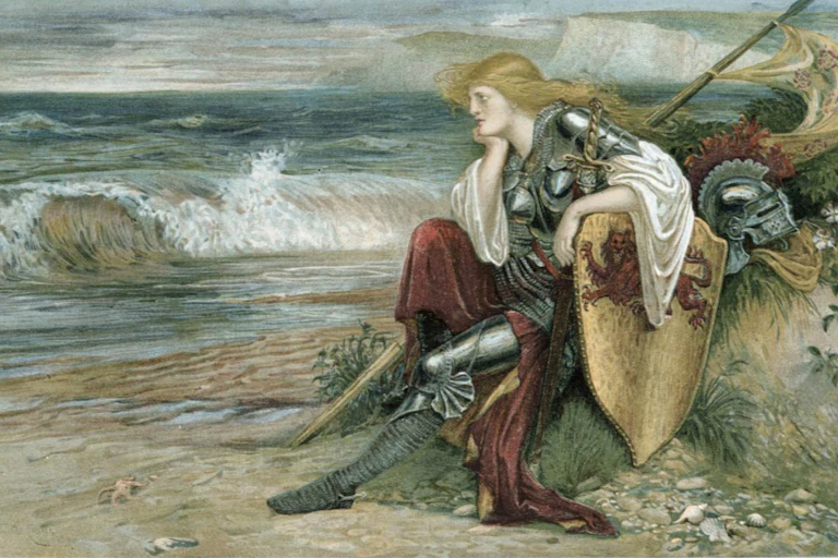 Painting of a Viking woman by the sea