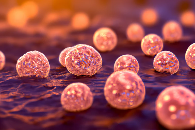 Illustration 3D de bactéries staphylococciques.