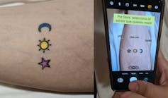Tatuaje con una luna y una estrella