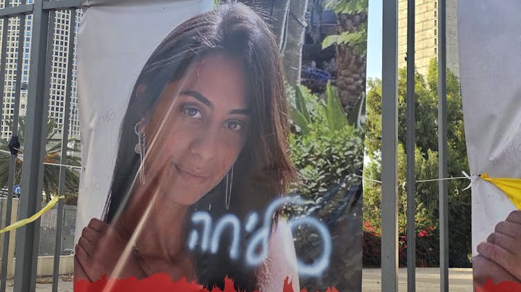 Hostage poster in Tel Aviv