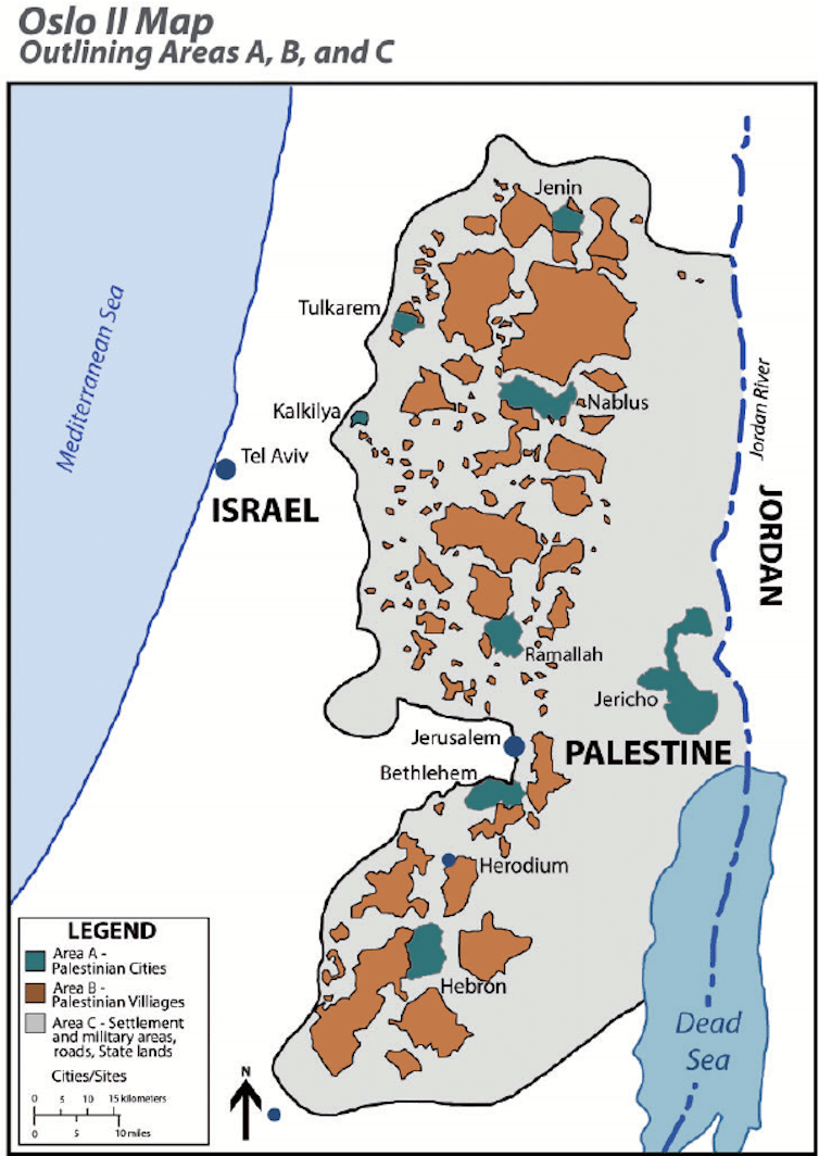 Israeli plan to occupy all of Gaza may just open the door for annexation of the West Financial institution 2 Oslo accord map showing the breakdown of control on the West Bank.