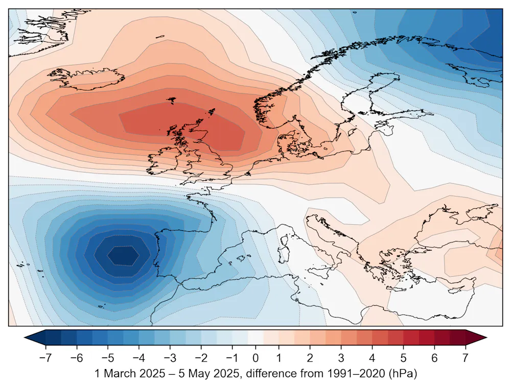 How the weather got ‘stuck’ over the UK – and produced an unusually dry ...
