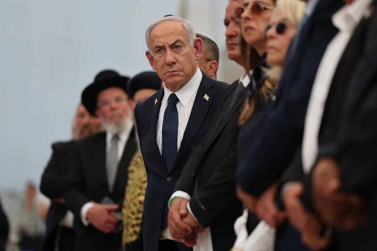 Netanyahu during a ceremony to mark Israel’s Remembrance Day.