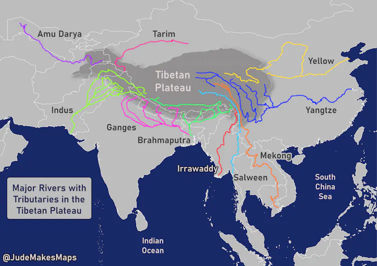 Annotated map of south and east asia