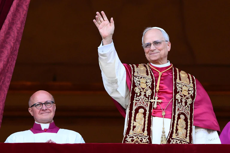 Pope Leo XIV waving
