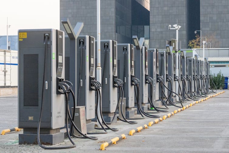 EV chargers in China.