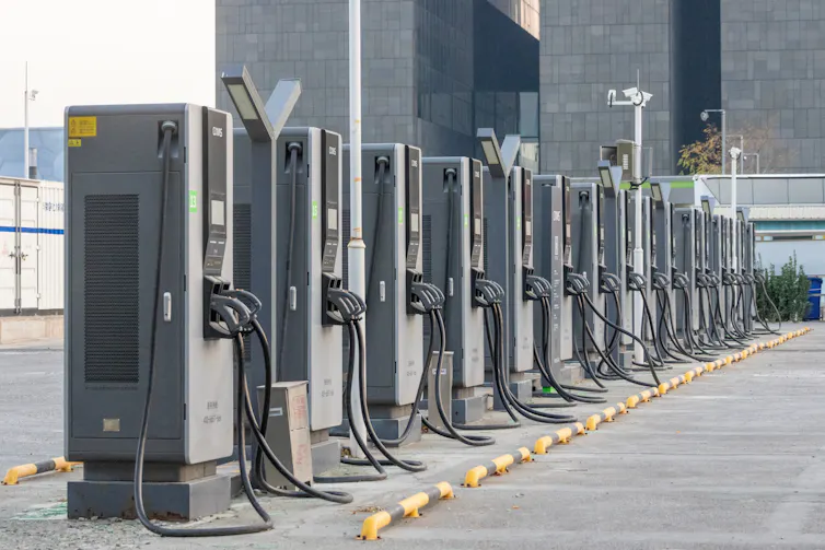 EV chargers in China.