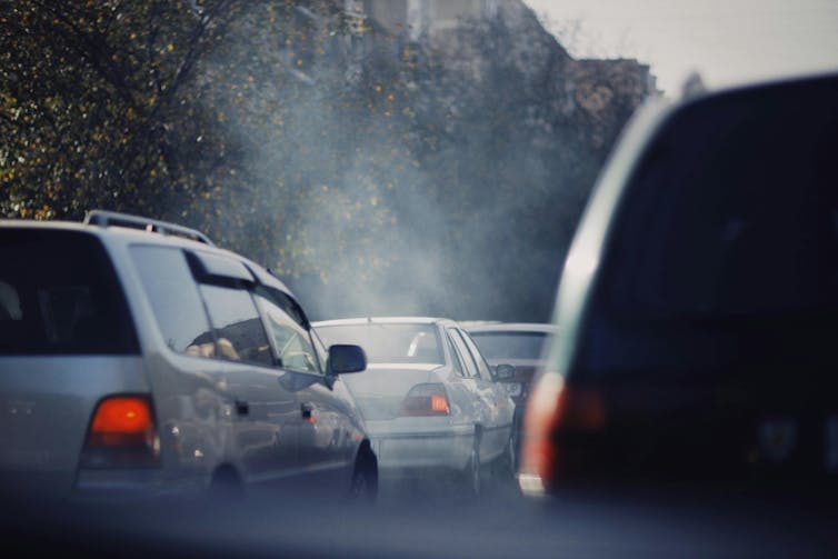 Car exhaust fumes
