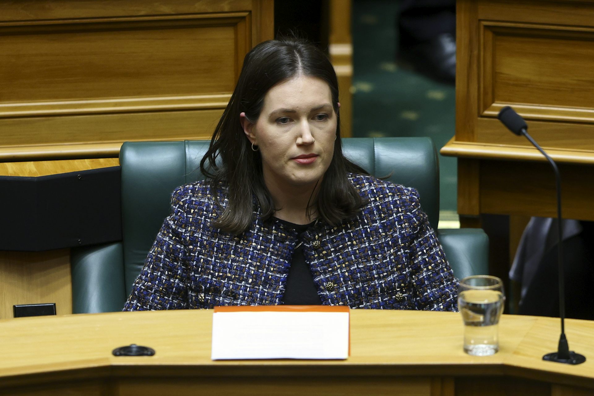 Brooke van Velden seated in parliament