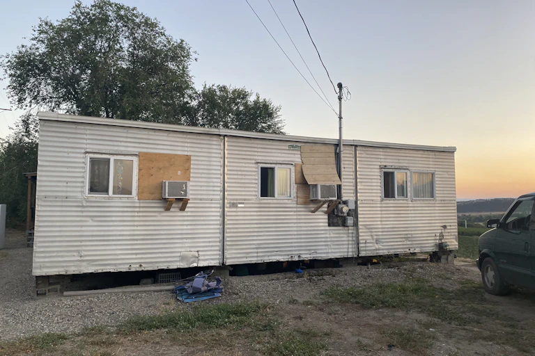A trailer housing migrant farmworkers in Canada