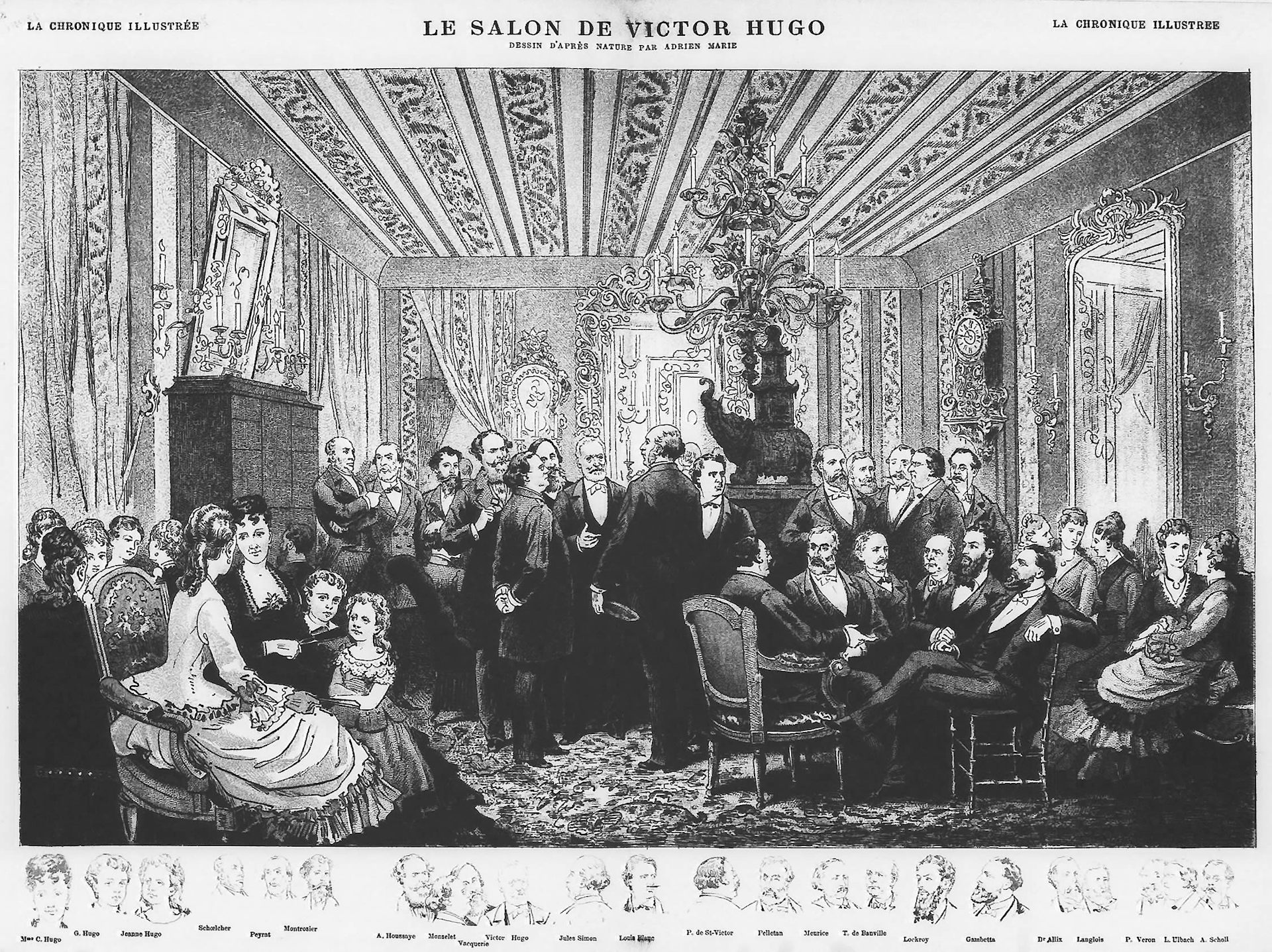 Victor Hugo dans son salon du 21 rue de Clichy à Paris en 1875