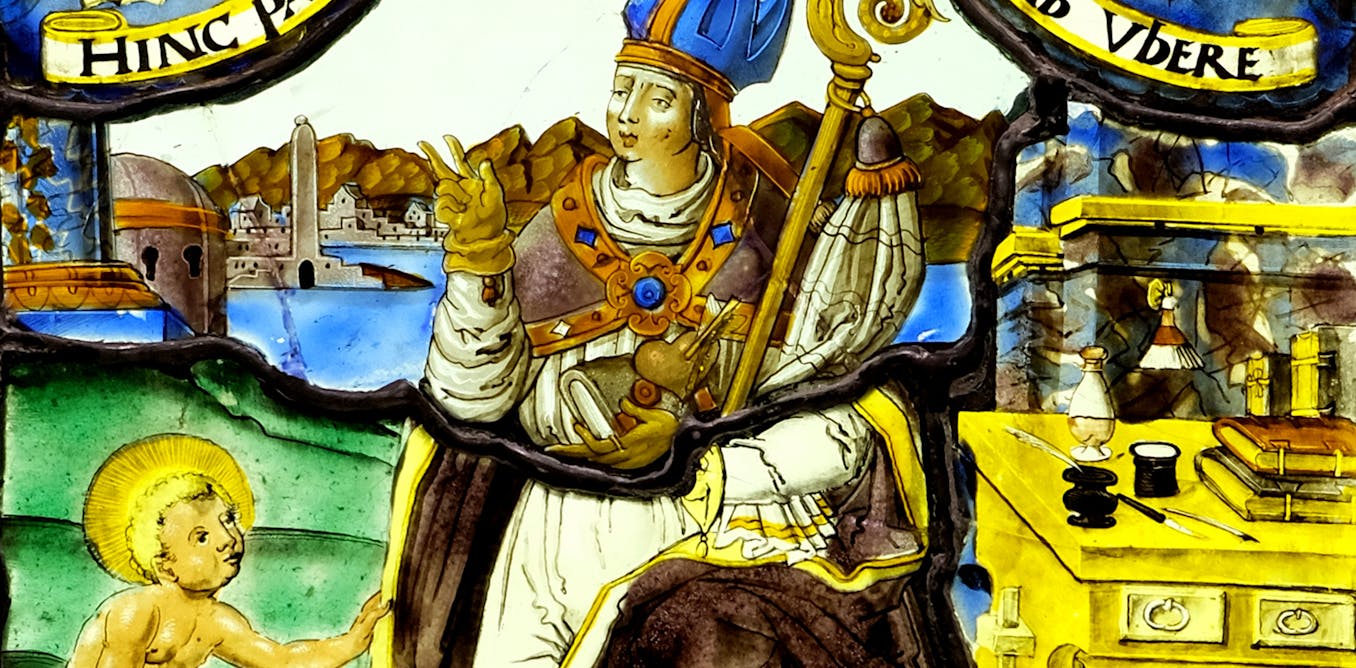 What Pope Leo XIV's coat of arms and motto reveal about his dedication to the ideals of St. Augustine an art historian explains