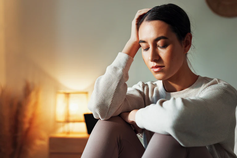 Woman contemplating a memory