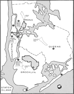 Map of New York City.