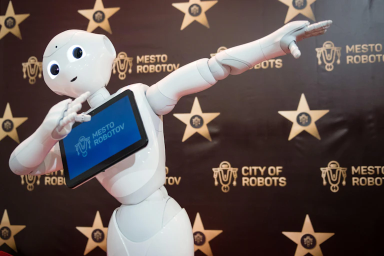 Pepper robot doing a funky hand move
