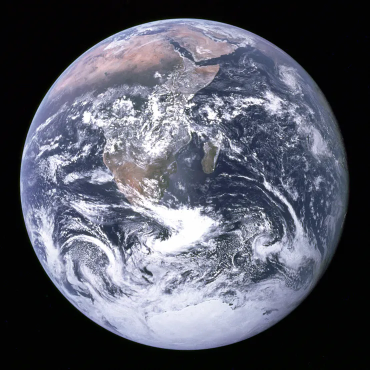 A view of Earth from space.