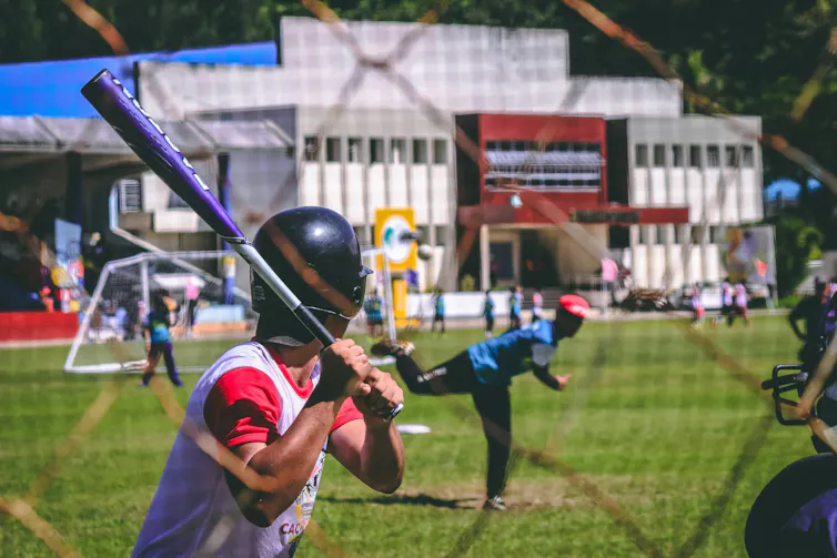 A baseball match.