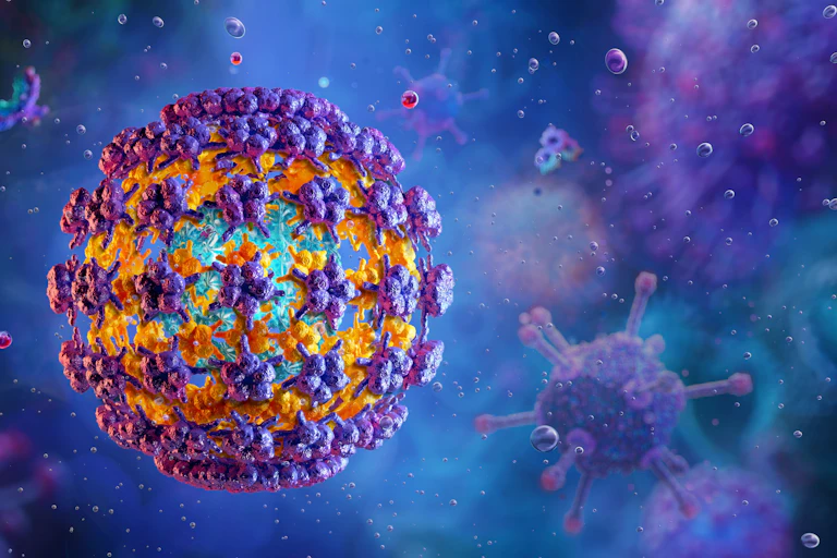Recreación 3D de un virus