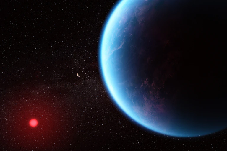 Ilustração do planeta K2-18b