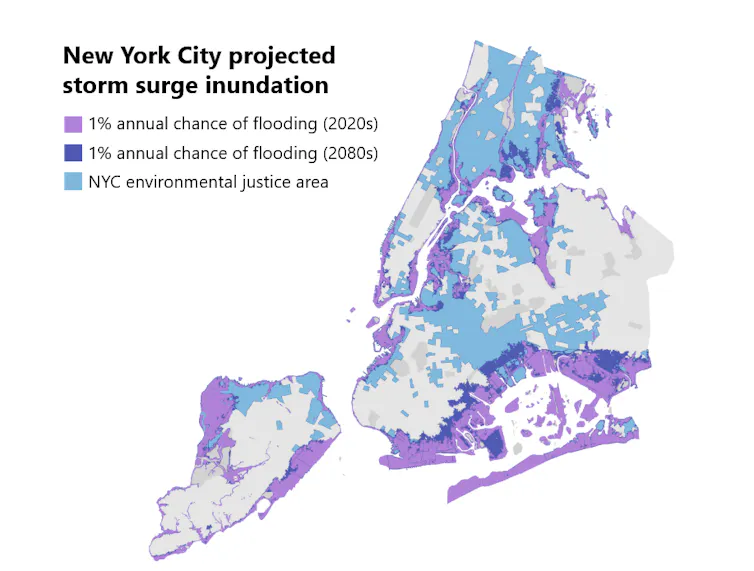 Map shows overlap between communities at highest risk of flooding