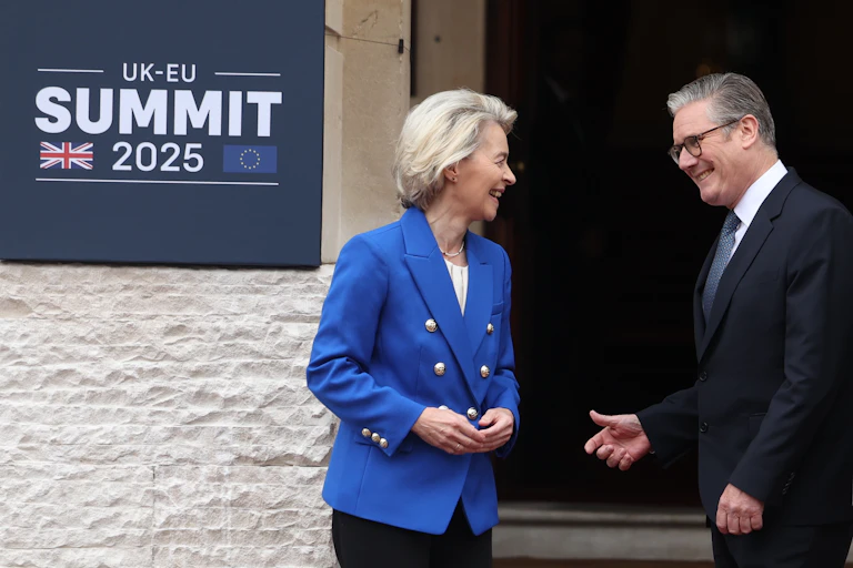 ursula von der leyen and keir starmer meet ahead of eu-uk summit press briefing
