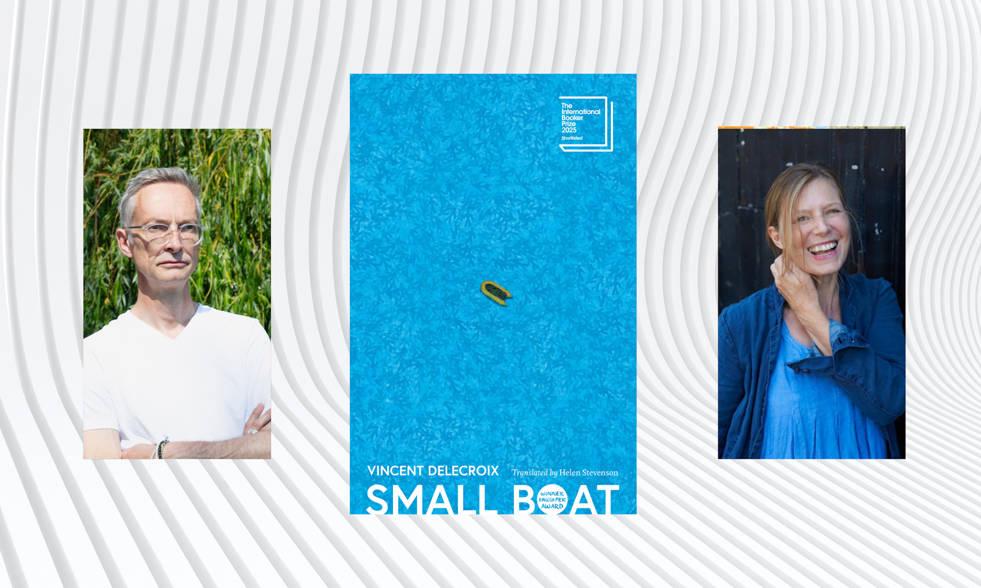 Small Boat by Vincent Delecroix (left) and translated by Helen Stevenson (right)