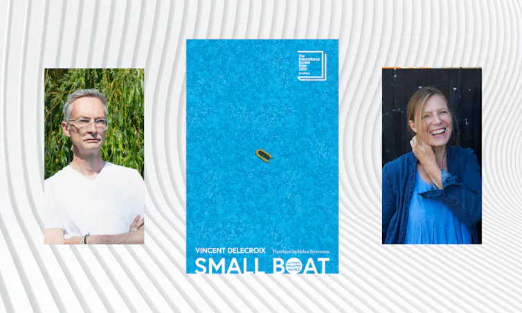 Small Boat by Vincent Delecroix (left) and translated by Helen Stevenson (right)