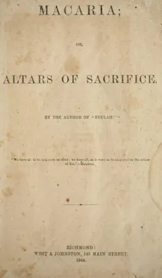 Portada de _Macaria, o los altares del sacrificio_.