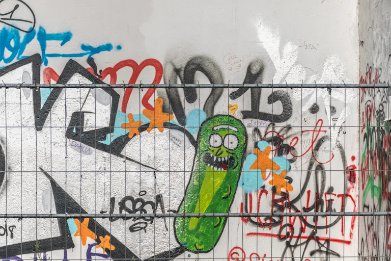 Graffiti of Pickle Rick