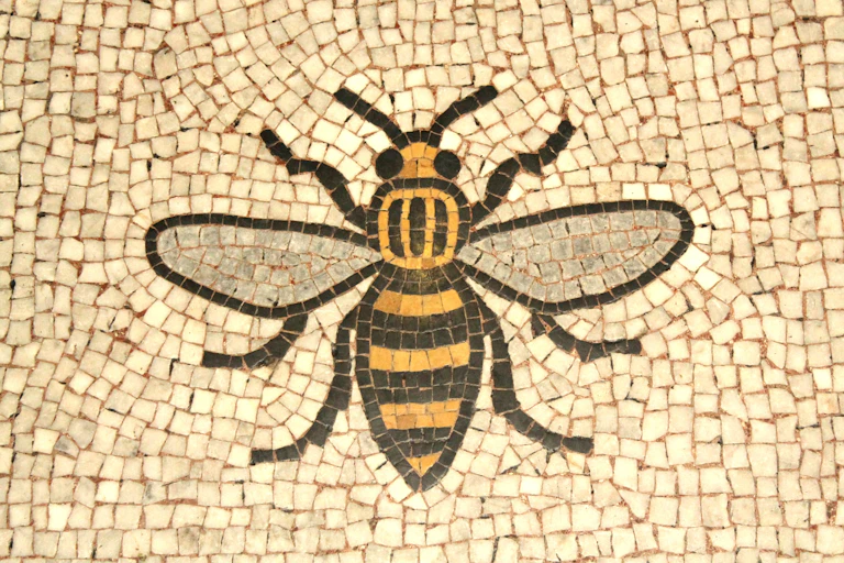 A mosaic of a bee