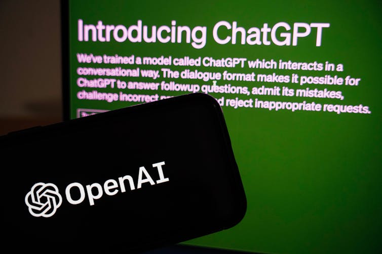 A screen reading 'Introducing ChatGPT'