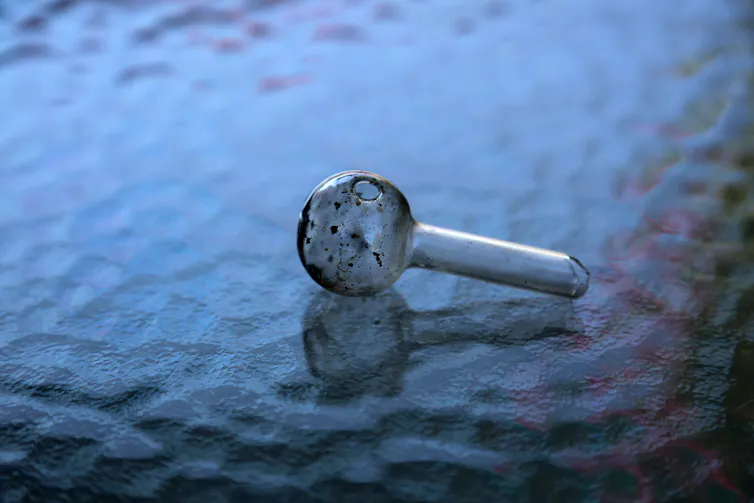 A small pipe for smoking crystal methamphetamine