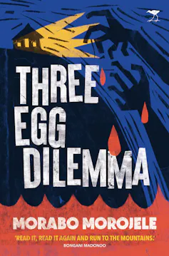A book cover featuring an illustration of a house lit up on a hill at night, giant hands reaching up to it with creepy fingers.
