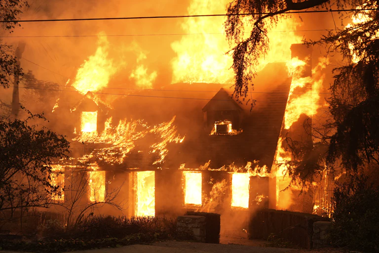 a house on fire