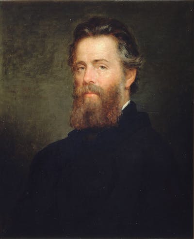 Painting of Herman Melville wearing all black