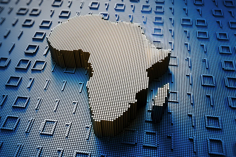 Graphic illustration of African map