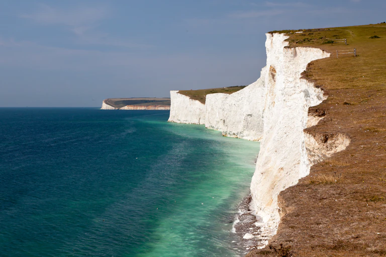 White cliffs and the sea.