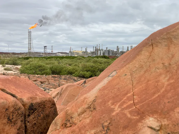 rock art and gas plant.