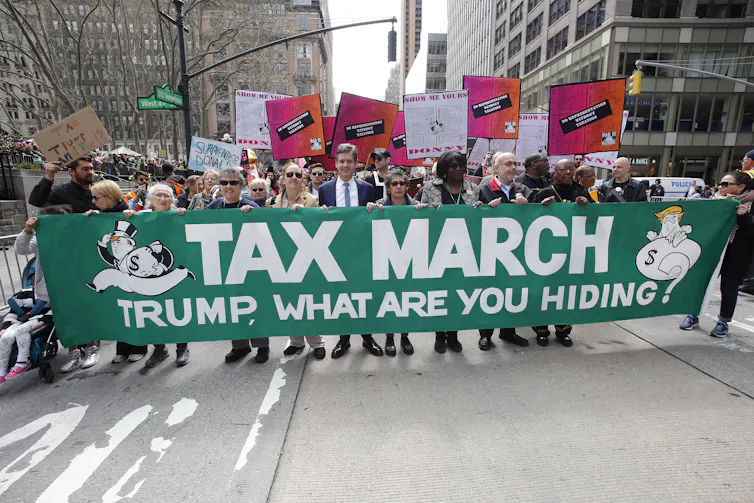 Manifestants dans les rues de New York