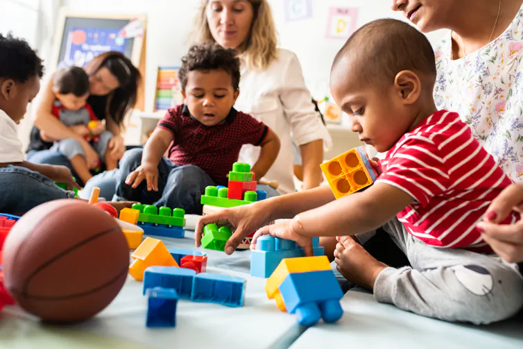 Parents and toddlers at a playgroup