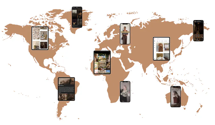 Mapa mundial interconectado mediante el uso de las redes sociales.