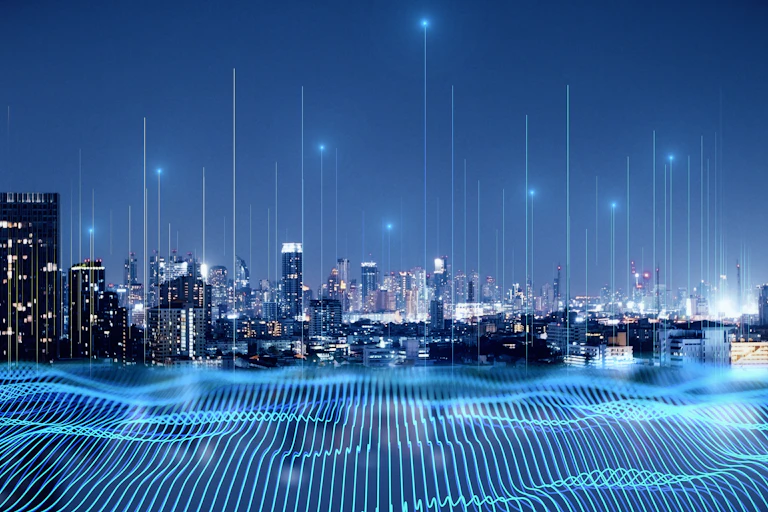 a photo of a city skyline
