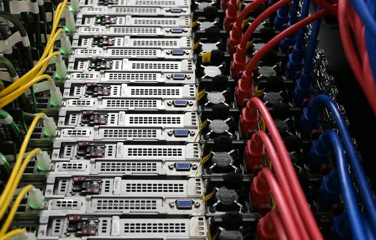 A close-up of a rack of electronics.