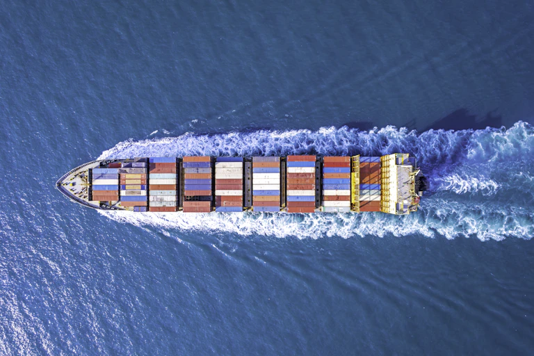 tanker with cargo in the ocean