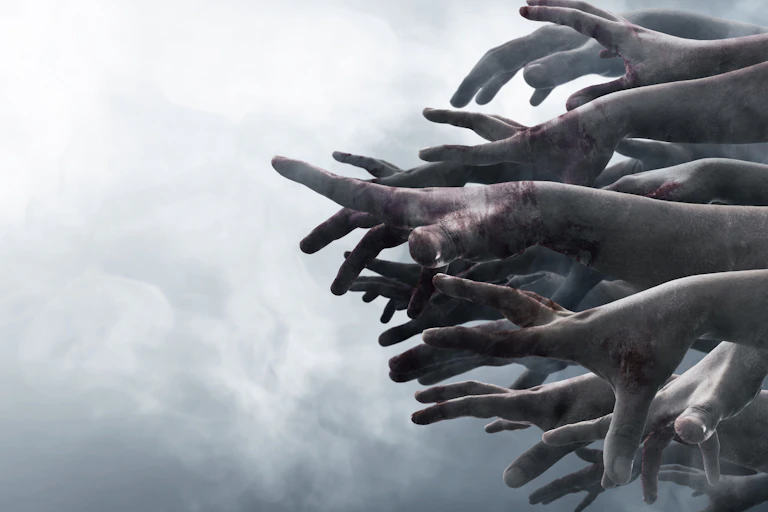 Lots of zombie hands reaching out