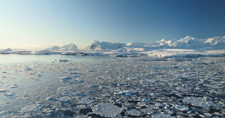 Aerial shot of Arctic sea ice