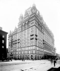 An archive image of a hotel from the 1800s.